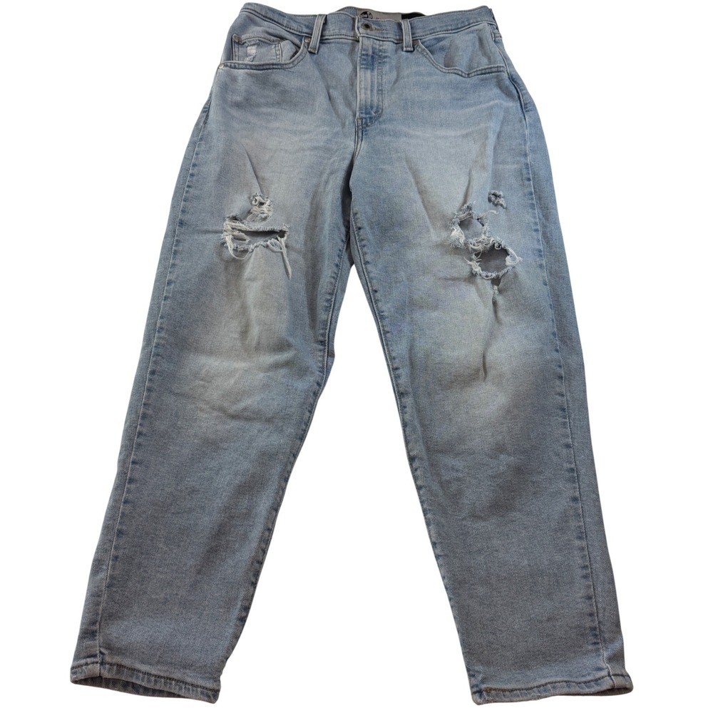 Levis SilverTab Mom‎ Jeans Light Wash Distressed High Rise Women's Size 31x27